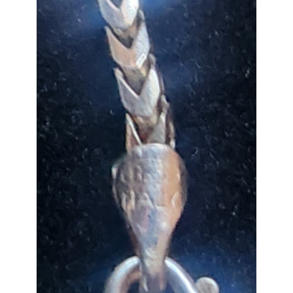 Sterling Silver 925 Herringbone Chain Necklace 24 Inch - Picture 5 of 7